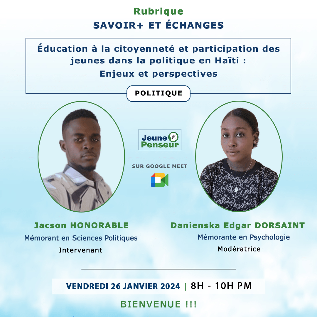 Éducation à la citoyenneté et participation des jeunes dans la politique en Haïti: Enjeux et perspectives